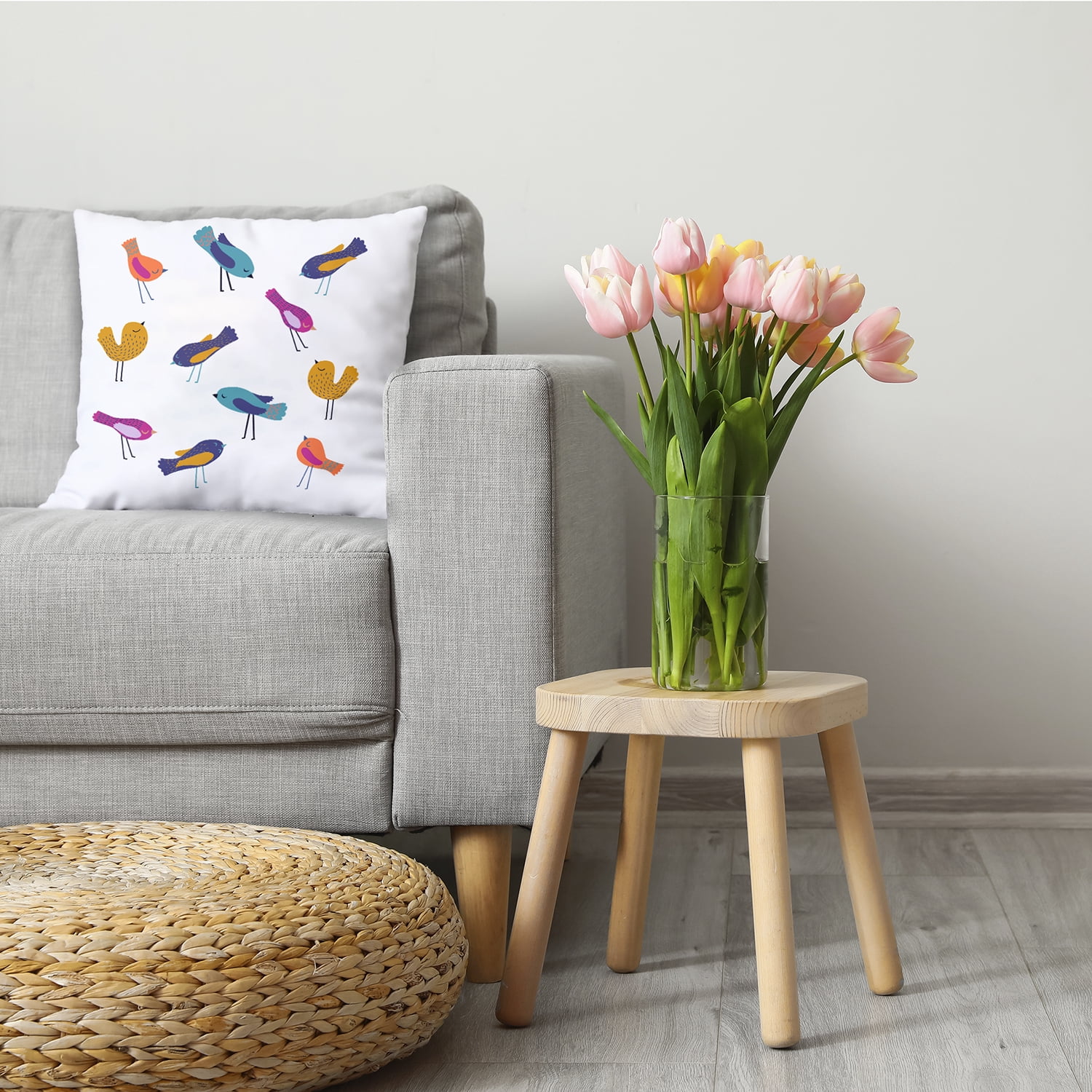 18" x 18" Simply Daisy Tweets Decorative Throw Pillow