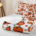thumbnail image 4 of Homewish Cartoon Pumpkin Bed Spread Queen, Halloween Candy Queen Coverlet Set, White Orange Red, 3-Piece 1 Bedspread and 2 Pillowcases, 4 of 7