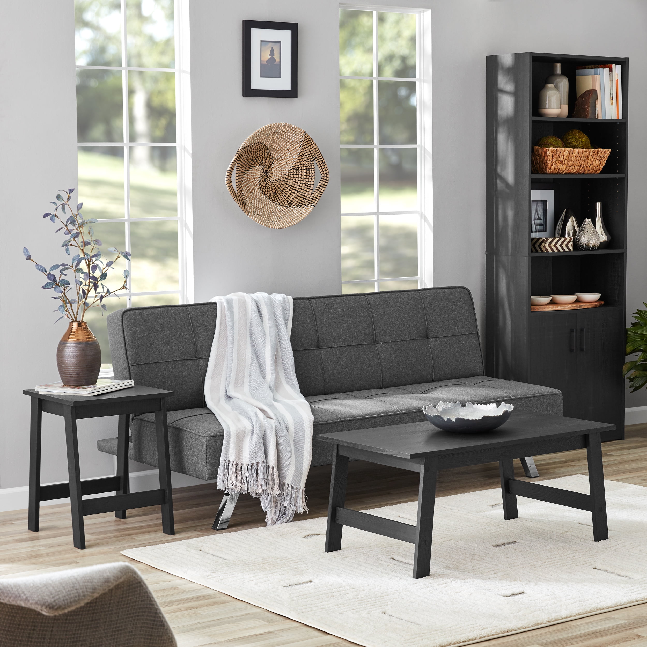 Mainstays Small Square Side Table, Black Finish photo 7