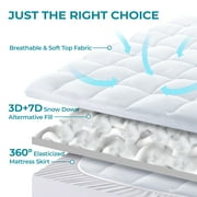 BDEUS Twin Size Extra Thick Mattress Topper, Cooling Mattress Pad Cover, Pillow Top Protector with 8-21 inch Deep Pocket, White