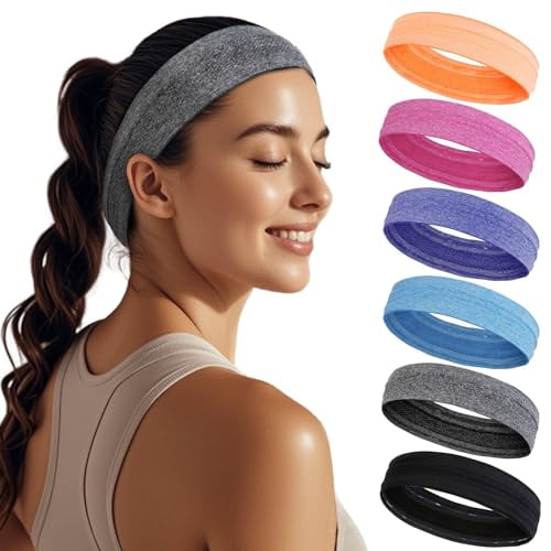 Sweat Bands Headbands for Women Non Slip Workout Sweatbands for Women Hair