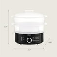 thumbnail image 2 of Two Tier Food Steamer with Dishwasher Safe Lids, Stackable Baskets & Removable Base for Fast Cooking - Auto Shutoff & Boil Dry Protection, Stainless Steel, Black, 2 of 6