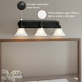 thumbnail image 6 of Design House Millbridge 3-Light Dimmable Vanity Light with Frosted Glass Shades, Matte Black, 6 of 13