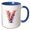 Blue/White, variant on 3drose, Exceptional Letter Y. Floral Monogram, Decorated with Rose Flowers, 11oz Mug