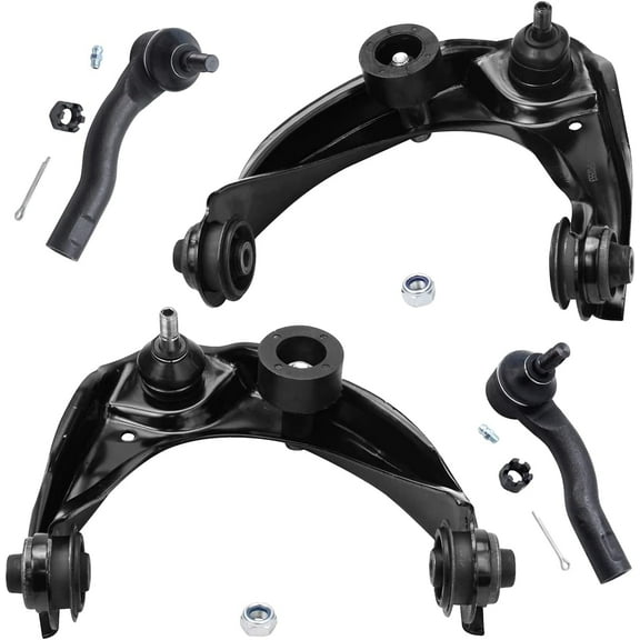 Detroit Axle - 4pc Front End Control Arms Kit for 2010-2012 Ford Fusion, 2010-2011 Mercury Milan, 2011-2012 Lincoln MKZ, 2 Upper Control Arms w/Ball Joints 2 Outer Tie Rod Ends Replacement