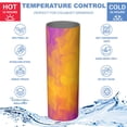 thumbnail image 5 of 20oz Stainless Steel Skinny Tumbler with Telescopic Straw, Vacuum Insulated Slim Travel Cup, 360° Full Wrap Printed, Colorful Aurora Print, 5 of 6