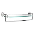 thumbnail image 2 of Cassidy 24 Inches W Wall Mount Glass Shelf with Bar in Chrome, 2 of 5