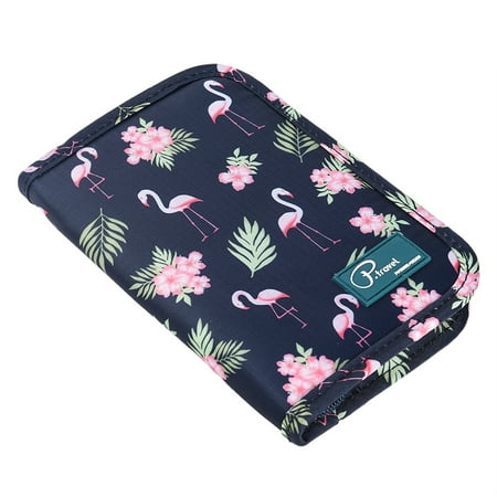 Green Travel Wallet RFID Blocking Passport Holder Waterproof Travel Wallet Portable Security Pouch with Decorative Patterns ()