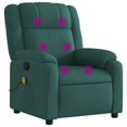 thumbnail image 1 of vidaXL Massage Recliner Chair Dark Green Fabric, 1 of 5
