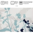 thumbnail image 6 of Extra Long Shower Curtain 72 x 84, Blue Grey Fabric Shower Curtains for Bathroom, Abstract Plant Flower Leaves Shadow White Background Botanical Shower Curtain Set with Hooks, 6 of 6