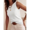 thumbnail image 5 of PRETTYGARDEN Tank Top for Women Summer Sleeveless Sweater Tops Spring Business Casual Work Shirts Ribbed Knit Blouses, 5 of 10