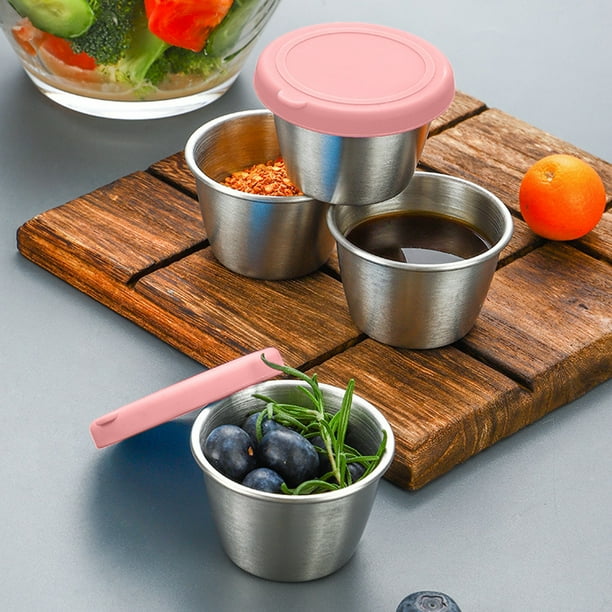 Vaso para salsas de acero inoxidable 304, capacidad de 70 ml, recipiente portátil para condimentos, JASKFLY