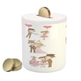 thumbnail image 1 of Wedding Piggy Bank, Wedding Doodle Set Bride and Groom Romantic Retro Style Work of Art Print, Ceramic Coin Bank Money Box for Cash Saving, 3.6" X 3.2", Brown Pink White, by Ambesonne, 1 of 4
