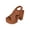 Brown, variant on Wedge Heel Cut-Out Vamp Peep Toe Slingback Women's Sandals Brown 41
