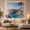Coastal Terrace, variant on Open White Window to Turquoise Beach with Palm Trees, Peaceful Coastal for Beach Lovers, Tropical Seascape Wall Art, Housewarming Gift Tapestry Wall Hanging for Bedroom and Living Room