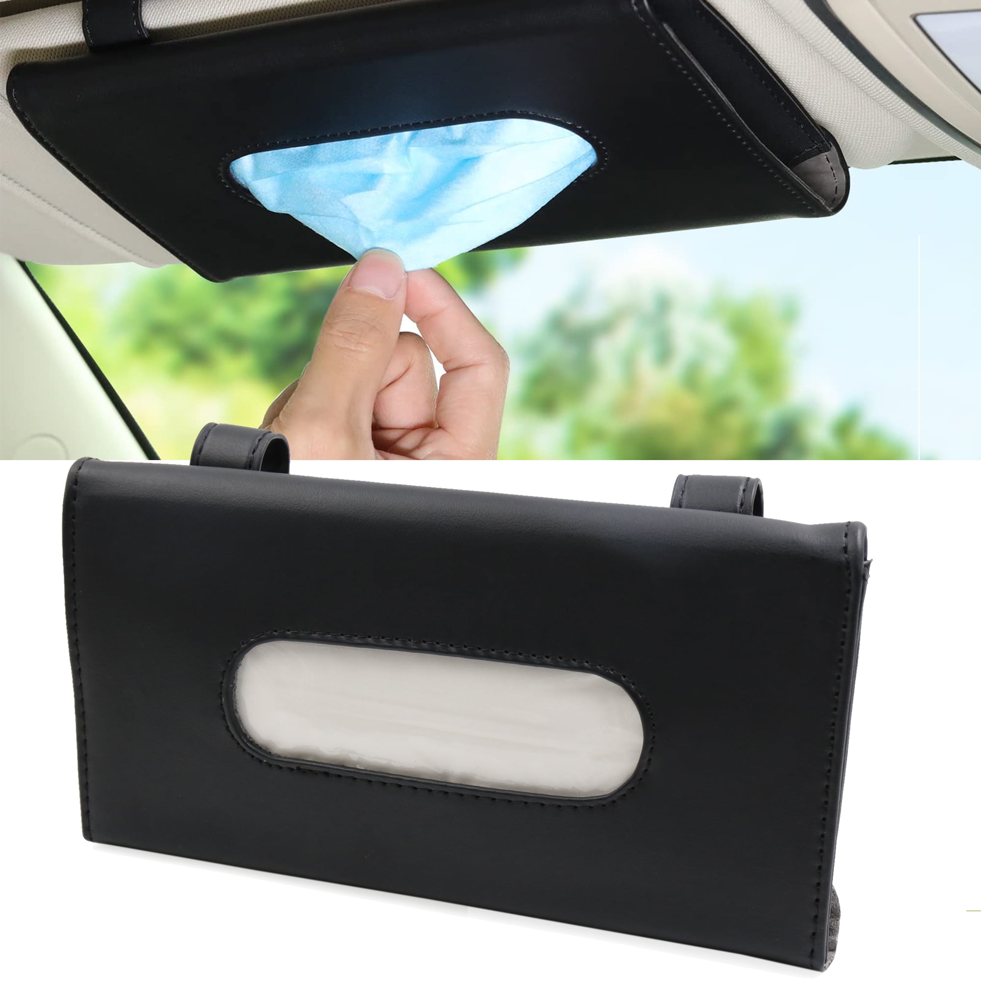Holder Paper Napkin Clip PU Leather Car Sun Visor Tissue Box Auto Accessories Sh 