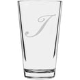 thumbnail image 1 of Bix Script Etched Monogram All Purpose 16oz Libbey Pint Glass Letter I, 1 of 1