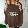 thumbnail image 5 of Jinhomg Womens Oversized Boyfriend Sweatshirt Trendy Letter Print Y2K Tops Casual Comfy Long Sleeve Drop Shoulder Pullover Daily Wear Coffee XL, 5 of 6