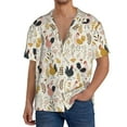 thumbnail image 3 of Daiia Cartoon Chickens Men's Linen Shirts Short Sleeve Casual Shirts Button Down Shirt for Men Beach Summer Wedding Shirt-4X-Large, 3 of 7