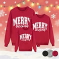 thumbnail image 5 of KHONTS Christmas Family Matching Sweatshirt Merry Xmas Holiday Party Shirt Crewneck Pullover Tops Women Red, 5 of 6