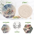 thumbnail image 4 of Polar Bear People Ice 6 Pcs Drink Coasters with Holder Absorbent Coasters Woven Coasters for Drinks Table Desk Protection Home Decor, 4 of 7