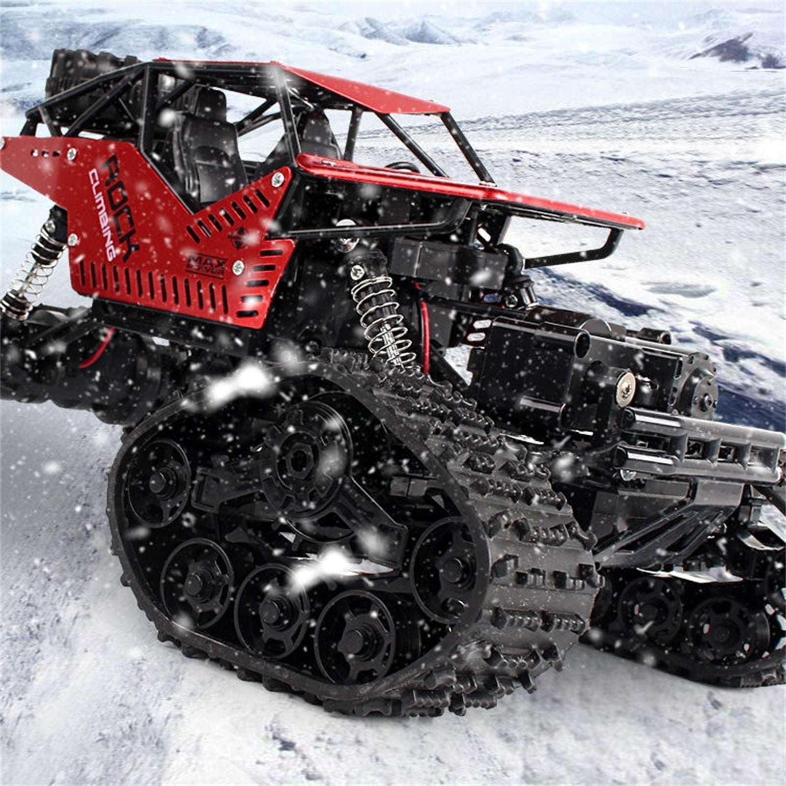 2.4G Tracked off-Road Remote Control Car 360° Rotation Stunt Rc Car with Changeable Tires Fall-Proof and Crash-Proof Rc Vehicle 4Wd All-Terrain Climbing Rc Buggy Gifts for Age 3+(Red)