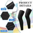 thumbnail image 4 of ZDWQFA 2Pairs Leg Sleeves,Full Leg Compression Sleeve,Compression Long Knee Sleeve,Sports Compression UV Long Leg Sleeves with Anti-slip Silicone Strips for Men Women Running Basketball Football, 4 of 5