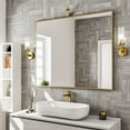 thumbnail image 3 of EVIVA Gold 36X30 Inch Modern Framed Bathroom Mirror, 3 of 13