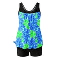 thumbnail image 2 of Wovix 2 Piece Tankini Swimsuits for Women with Boyleg Shorts Crewneck Tummy Control Bathing Suits Athletic Swimwear Vacation, 2 of 3
