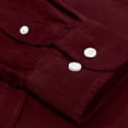 thumbnail image 3 of Handshe Men's Solid Color Corduroy Shirt Jacket, Casual Button Front Collar Pocket Open Front Shirt for Autumn, Fall Casual Outwear Coats,Plus Size, 3 of 4