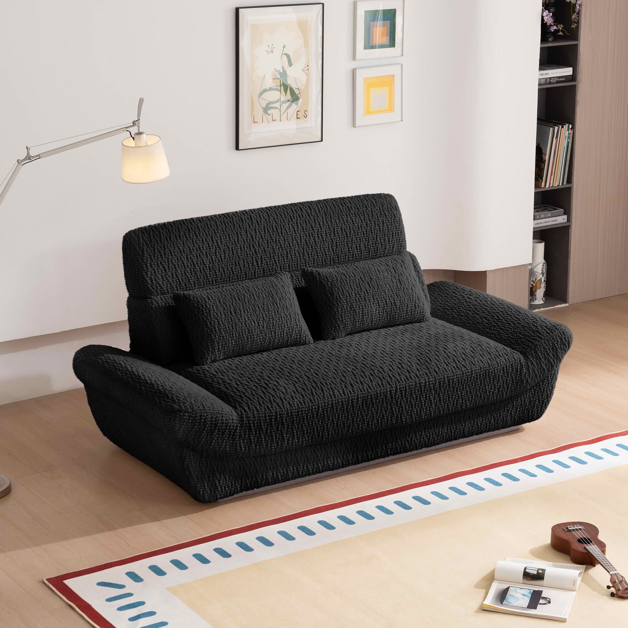 MAYEERTY Cloud Couch Compressed Corduroy Loveseat, 2-Seater Ergonomic High Back Sofa, Plush Cushioning, No Assembly, Boxed Sofa for Small Spaces