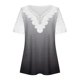 thumbnail image 4 of ICHUANYI Clearance Women's Fashion Casual Plus Size Lace V-Neck Short Sleeve Blouse T-Shirt Tops(Gray, XL) ICHUANYI WER2023080816644, 4 of 5