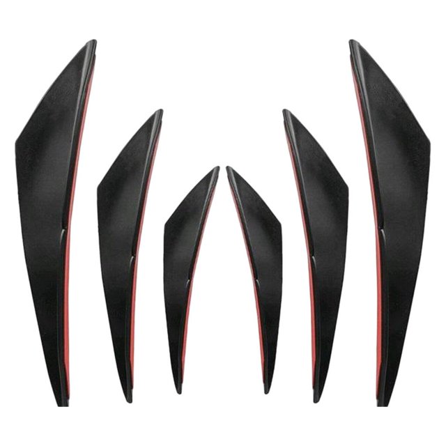 6 uds., Divisor de aletas de parachoques delantero para coche, difusor brillante Blackersal Univ, accesorios, placas de buceo Canards, kusrkot Aleta del parachoques delantero