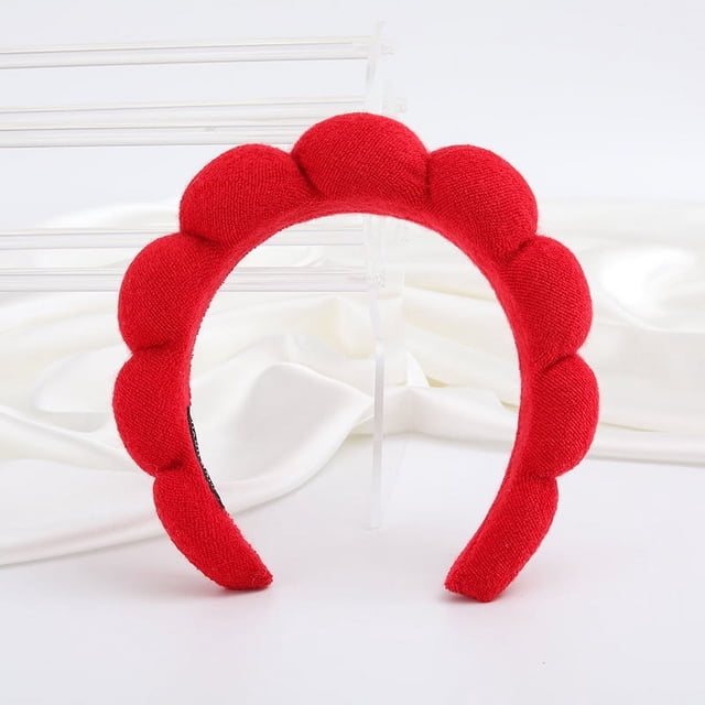 Diadema de esponja en forma de nube para la parte superior del cráneo, cueva para el cabello, toalla para lavarse la cara, diadema de tela para mujer