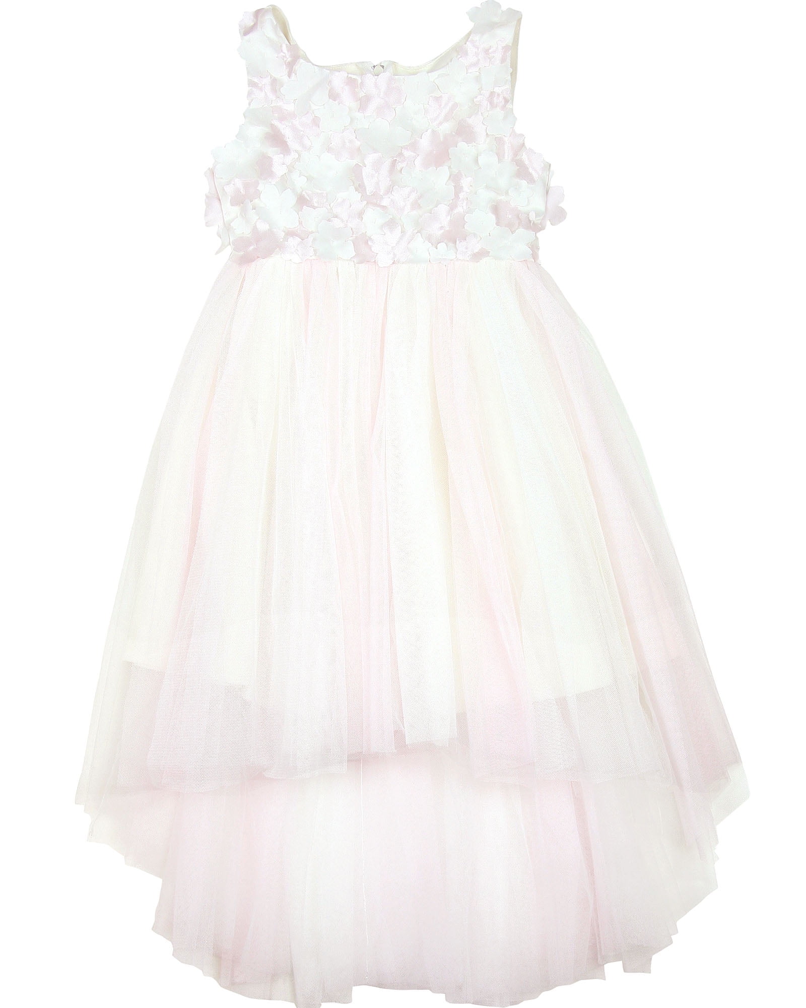 girls white high low dress