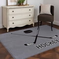 thumbnail image 4 of 4x6 Area Rugs, Gray Hockey Non-Skid Rubber Backing Large Rectangle Rugs - Living Room Bedroom Home Office, Modern Art Vintage Hockey Ball Sports Indoor Floor Mat Carpets Washable Rug, 4 of 9