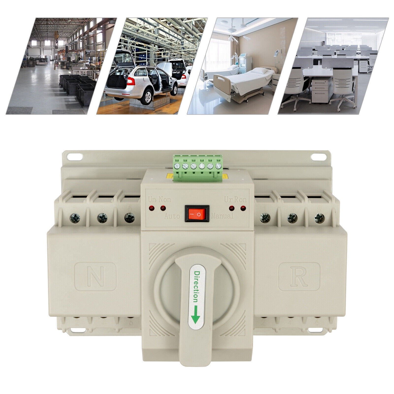 63A 110V Dual Power Transfer Switch - Automatic Backup Power Changeover w/Copper Contacts, 2s Conversion for Home/Commercial Use
