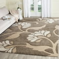 thumbnail image 1 of SAFAVIEH Florida Shag Collection SG459 Floral Non-Shedding Living Room Bedroom Dining Room Entryway Plush 1.2-inch Thick Area Rug, 8' x 10', Smoke / Beige, 1 of 4