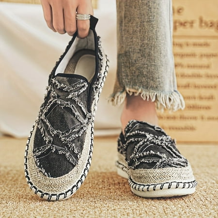 

Men s trendy breathable retro slip on canvas shoes comfy non slip casual durable walking shoes for men s outdoor activities