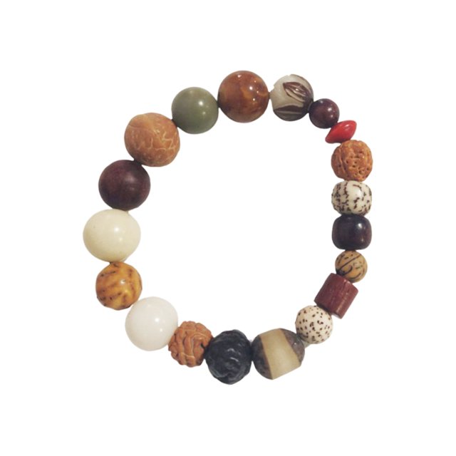 Joyería de mano Qarigey Cuentas de madera decorativas verde colorido