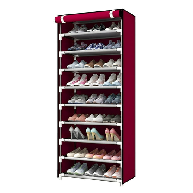 Shoe Cabinet 10 Tier Dustproof Strong Bearing Capacity Stable Shoe Storage Cabinet for Home