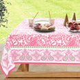 thumbnail image 3 of Pink Table Cloth Square Table 55x55 Inch, Spring Tablecloths for 6 Foot Rectangle Tables, Outdoor Tablecloth for Parties, Waterproof Fabric Polyester Tablecloths, 3 of 6