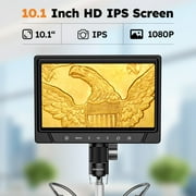 BEBANG 10.1 LCD Digital Microscope for Adults, Coin Microscope for Electronics Repair, Error Coins, 32G