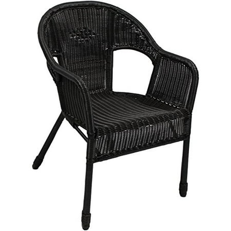 Resin Wicker Outdoor Bistro Chairs-Color:Antique Black - Walmart.com