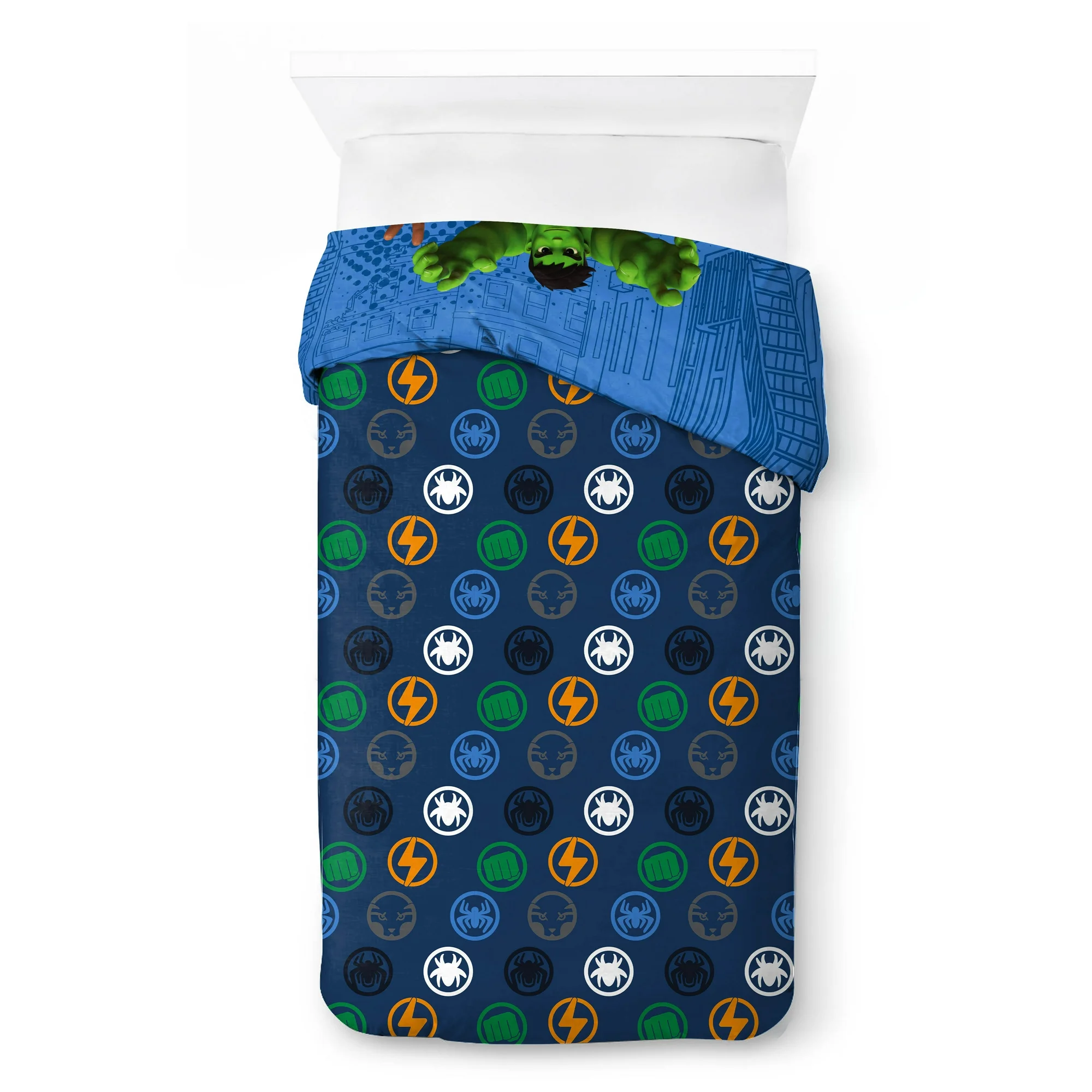 Spidey et ses Amis Extraordinaires Ensemble de Douillette et Taie d'Oreiller Réversible pour Lit 1 ou 2 Places pour Enfants 1 ou 2 Places, Réversible