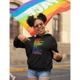 thumbnail image 2 of Women's Love is Love Gay Pride Hoodie - Empowering Quotes - LGBTQ Supportive Sweatshirt - Comfortable Rainbow Design - Small Black, 2 of 6