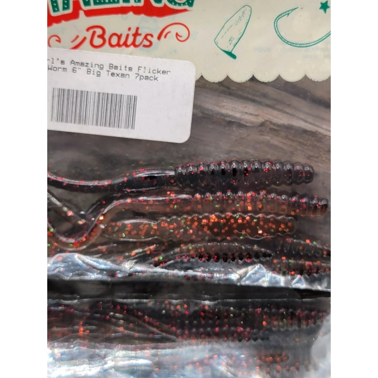 Karl's Amazing Baits, Flicker Worm, 6-in, Qty 7 Big Texan