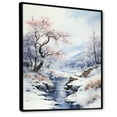 thumbnail image 2 of Designart "Tranquil Lake Winter Minimalism II" Snow Floater Framed Wall Art Living Room, 2 of 5