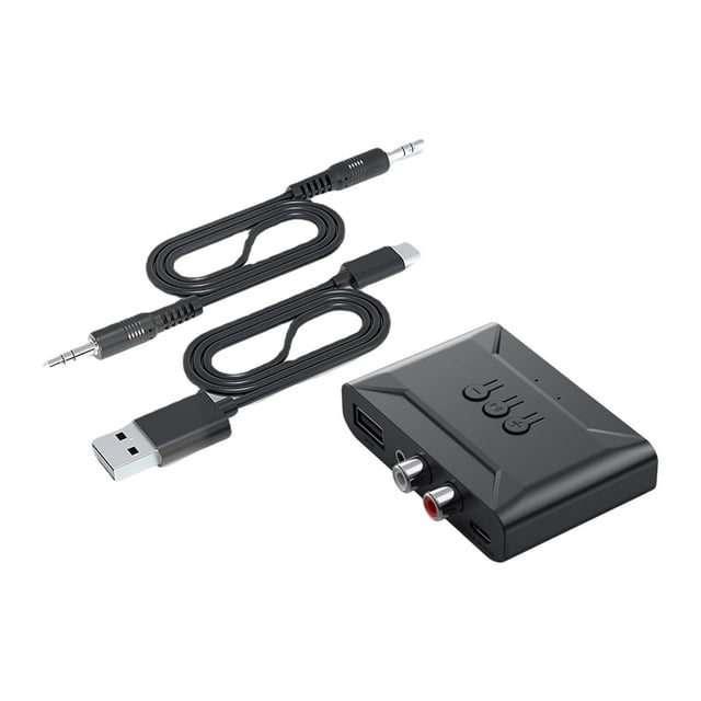 Receptor de audio 5.4, adaptador de música estéreo USB, adaptador de audio inalámbrico recargable de baja latencia, adaptadores RCA para amplificador