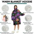 thumbnail image 5 of Wearable Oversized Blanket,Neon Halloween Pumpkin Pattern Wearable Blanket Hoodie for Adults,Cozy Hooded Blankets with Super Pockets,Super Warm Fuzzy Pullover for Women & Men, 5 of 6